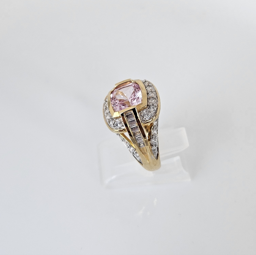 Rare Victoria Wieck Pink Sapphire & White Absolute Gemstones Vermeil Ring Sz 6! - Picture 5 of 11